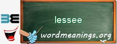 WordMeaning blackboard for lessee